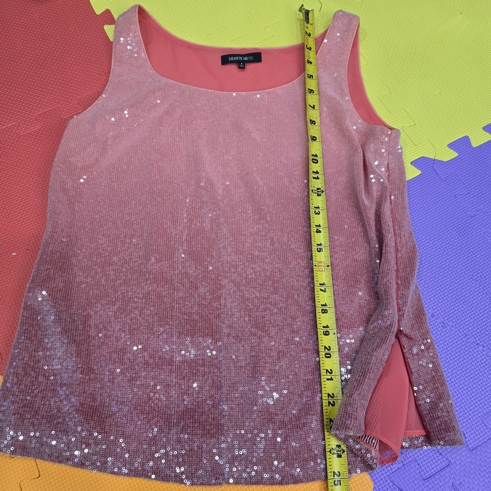 Lafayette 148 New York 100% Silk Ombre Sequin Tank Top Shell - Size 8